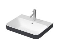 Раковина, Duravit, Happy D.2 Plus, шгв 600*400*195, отверстия для смесителя-1, цвет-белый/Anthracite Matt арт-2360606100 — фото 1, Раковины встраиваемые сверху