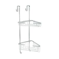 Полка для душевой кабины угловая Fixsen двухэтажная хром латунь FX-853-2 — фото 1, Полки для ванной и душа