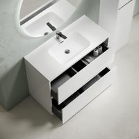 Тумба под раковину SANCOS Libra Floor напольная, 990х450х840, c двумя ящиками оснащенными доводчиками, белый глянец , арт. арт-LB100FW — фото 5, Тумбы под раковину