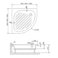 Душевой поддон полукруглый RGW BP/CL-S 90x90, акриловый, белый, арт-16180499-51 — фото 9, Акриловые душевые поддоны