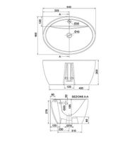 Раковина Scarabeo MATTY накладная с переливом с одним отверстием цвет белый арт-8056/R — фото 3, Раковины накладные