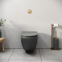 Унитаз подвесной Grossman (485х360х320) безободковый,смыв торнадо,серый матовый с тонкой крышкой,микролифт,1 место арт-GR-4455GMSQ — фото 4, Подвесные унитазы