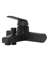 OneLife смеситель для ванны/душа однорычажный полимерный с душевым набором, черный арт-P02-300b — фото 4, Смеситель для ванны