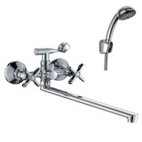 RS42 Смеситель для ванны, круг.пов.излив 350мм, р/ДВ, хром, ROS, RS42-80 — фото 1, Смеситель для ванны