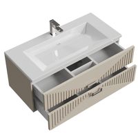 Тумба подвесная "ЛУКСОР-100 см" с 2-я ящ. беж. матовая (ум. Блисс-100 см.) арт-1010057 — фото 6, Тумбы под раковину