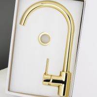 CUCINA FORTIS См-ль д/кухни моноком., высокий излив, ручка сбоку, золото арт-31560 — фото 4, Смесители для кухни