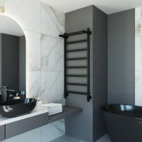 Полотенцесушитель электрический Grota Lore 530х1200 черный Lore 530х1200 RAL9005 EL — фото 2, Электрические полотенцесушители