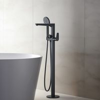 Смеситель для ванны напольный (внешняя и скрытая часть) AQUATEK, матовый черный AQ1145MB БЕТТА — фото 4, Смесители напольные