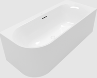 Ванна, Villeroy&Boch, Loop&Friends, ширина, мм-1800, глубина, мм-800, высота, мм-600, водоизмещение (л)-175, тип установки-пристенный, для установки в правом углу , форма-овальная, панель-есть, слив-перелив-необходимо заказать, диаметр слива, мм-52, ножки-есть, материал-акрил, цвет-альпийский белый арт-UBA180LOF9CR00V-01 — фото 1, Акриловые ванны