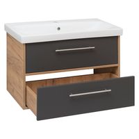 Тумба подвесная MELBOURNE 80 /дуб/серый/ AQUA DE MARCO 2080GCMEL/H/V.2.0 — фото 4, Тумбы под раковину