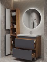 Товар: Тумба под раковину VIGO Wave 80 напольная 385 дуб золотой - фото 9 Тумба под раковину VIGO Wave 80 напольная 385 дуб золотой — фото 9, Тумбы под раковину