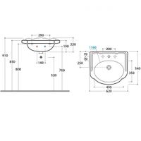 Товар: Раковина GLOBO PAESTUM на пьедестал с одним отверстием и двумя намеченными со спинкой цвет белый арт-PA057BI - фото 4 Раковина GLOBO PAESTUM на пьедестал с одним отверстием и двумя намеченными со спинкой цвет белый арт-PA057BI — фото 4, Раковины подвесные