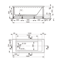Veedi Ванна акриловая Anica 160х70 с каркасом арт-SET13016070 — фото 1, Акриловые ванны
