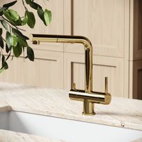 Смеситель для кухни SANCOS Spin с поворотным и вытяжным изливом, c краном для фильтрованной воды, цвет полированное золото, арт. SC4015ZG — фото 7, Смесители для кухни