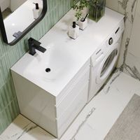 Товар: Напольная тумба под стиральную машину с двумя ящиками 115 см, цвет белый с умывальником арт-DU01052N+FOR.11.04.D-L - фото 3 Напольная тумба под стиральную машину с двумя ящиками 115 см, цвет белый с умывальником арт-DU01052N+FOR.11.04.D-L — фото 3, Тумбы с раковиной