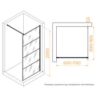 Товар: Душевая перегородка RGW WA-019B 900, профиль черный, арт-351001990-84 - фото 7 Душевая перегородка RGW WA-019B 900, профиль черный, арт-351001990-84 — фото 7, Душевые перегородки