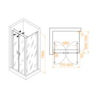 Душевой уголок RGW PA-144 (PA-104+Z-050-2+O-104) 800x700 060814487-011 — фото 1, Прямоугольные душевые уголки