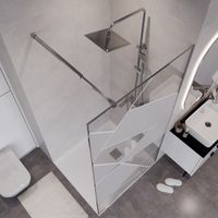 Душевая перегородка Niagara Nova (90х195) хром,стекло прозрачное с рисунком,1 место арт-NG-660-90 — фото 4, Душевые перегородки