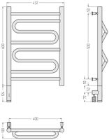 Полотенцесушитель электрический Сунержа Элегия 3.0 600х400 МЭМ левый Матовый чёрный арт-31-5818-6040 — фото 3, Электрические полотенцесушители
