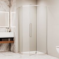 Душевой уголок RGW SV-81 100x100, трапеция, профиль хром, стекло прозрачное/6 мм, арт-32328100-11 — фото 3, Душевые уголки трапеция