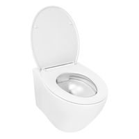 Унитаз подвесной Azario Keras 370х520х360 безободковый, с быстросъемным сиденьем микролифт, белый глянцевый арт-AZ-99046W — фото 2, Подвесные унитазы