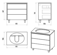 Тумба под раковину арт-ELC-0080-0302Я — фото 5, Тумбы под раковину
