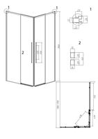 1/2 душевого ограждения Grossman Galaxy (120х195) правая,черный матовый,стекло шиншилла, 1 место арт-1/2.K33.01.12.21.02 — фото 10, Раздвижные душевые двери