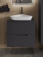 Orange Line тумба с раковиной подвесная 60 см, графит/белый арт-Li-60TugMDF+B07-500W — фото 1, Тумбы с раковиной