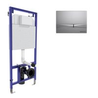 Инсталляция BERGES для скрытого монтажа унитаза NOVUM кнопка F2 матовый хром арт-040252 — фото 7, Инсталляции для унитазов