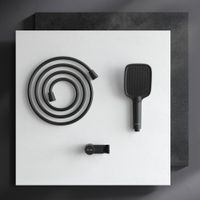 F0118F022 Func душ набор, шланг 1750мм, держатель ручного душа, ручной душ 103x257мм, 3 функции, чер — фото 1, Душевые гарнитуры