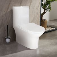 Унитаз-моноблок с функцией биде AZARIO Sente 375х665х785 напольный, безободковый, горизонтальный слив, сиденье дюропласт микролифт арт-AZ-8614B — фото 15, Напольные унитазы