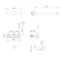Товар: Душевая система ABBER Perfekte 316 AF8A50BGG скрытого монтажа с изливом, оружейная сталь брашированная - фото 3 Душевая система ABBER Perfekte 316 AF8A50BGG скрытого монтажа с изливом, оружейная сталь брашированная — фото 3, Встраиваемые душевые комплекты