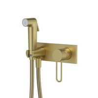 Встраиваемый смеситель с гигиеническим душем IDDIS Duna с защитным клапаном, матовое золото арт-DUNMGV0i08 — фото 2, Гигиенические души