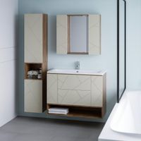 Товар: Тумба с раковиной и нишей Бриклаер КРИСТАЛЛ 100L, латте/дуб крафт табачный - фото 5 Тумба с раковиной и нишей Бриклаер КРИСТАЛЛ 100L, латте/дуб крафт табачный — фото 5, Тумбы с раковиной