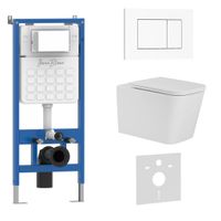 Комплект 3в1 IBERICA BLANCA инсталляция SILENCIO, унитаз TOLEDO ALTO белый, кнопка смыва ESTI-S белый глянцевый (IB001.TLA.231.855) — фото 1, Комплекты унитаз + инсталляция