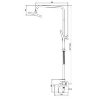 Душевая система Azario Conda с квадратным тропическим душем, керамический картридж, шланг 150 см, графит арт-AZ-K2411GR — фото 4, Душевые стойки