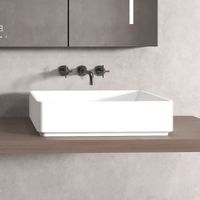 Раковина накладная ABBER Stein AS2634 белая матовая — фото 1, Раковины накладные