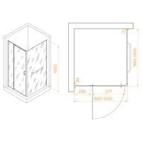 Душевой уголок RGW PA-078-1B (RGW PA-008B + Z-060-2B) 900x1000 арт-3508078190-14 — фото 1, Прямоугольные душевые уголки