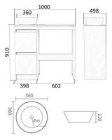 Orange Sistema STM-100TUW+RA Тумба напольная с раковиной под стиральную машину, белый STM-100TUW+RA — фото 1, Тумбы под раковину