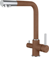 GF Смеситель для кухни, Г-обр. D-35мм с краном питьевой воды (терракот) арт-3611 терракот — фото 1, Смесители для кухни
