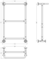 Полотенцесушитель водяной Сунержа Ренессанс 1386 860x500 Без покрытия арт-00-0281-8650 — фото 2, Водяные полотенцесушители