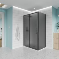 Душевой угол Veconi Evo 100SP B 1800х1100x1950, черный матовый, тонированное стекло E1-SP-B-180110-12-C9 — фото 1, Душевые уголки