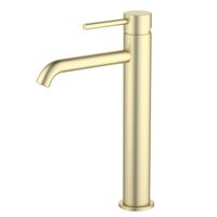 ЕВРОПА смеситель для раковины высокий 215, без донного клапана, шлиф. золото арт-AQ1304BG — фото 1, Смесители для раковины