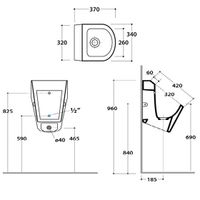 Товар: Писсуар GLOBO FORTY3 подвесной цвет белый FO029BI - фото 3 Писсуар GLOBO FORTY3 подвесной цвет белый FO029BI — фото 3, Писсуары