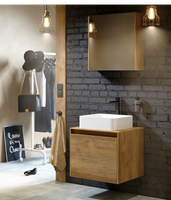 Товар: Зеркальный шкаф 60 см с одной дверью на петлях с доводчиком. Цвет дуб балтийский арт-MOB0406+MOB0717DB - фото 3 Зеркальный шкаф 60 см с одной дверью на петлях с доводчиком. Цвет дуб балтийский арт-MOB0406+MOB0717DB — фото 3, Зеркальные шкафы в ванную