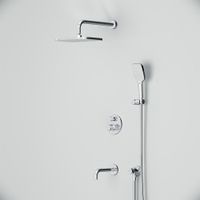 FT85A3RH40 X-Joy, набор: встроеный см-ль с ТМС, излив, прямоуг.верхний душ 300х210мм, ручн.душ, хром — фото 5, Встраиваемые душевые комплекты