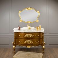 Товар: VIRGINIA База L139xH82xP59 см. 2 выдв.ящика, цвет: Орех светл. глянцевый/декор золото, ручки золото 29986 - фото 1 VIRGINIA База L139xH82xP59 см. 2 выдв.ящика, цвет: Орех светл. глянцевый/декор золото, ручки золото 29986 — фото 1, Тумбы под раковину