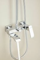 Душевая система с тропическим душем и смесителем BELZ, хром арт-B24507 — фото 8, Душевые стойки