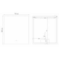 Зеркало PRAGMA-норма BLACK (700*800*45) LED с сенсорным выключателем и подогревом арт-1870802 — фото 3, Зеркала в ванную комнату