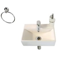 Раковина маленькая GS, 36,5x25x10,5 cm, белая керамика арт-32576 — фото 7, Раковины подвесные